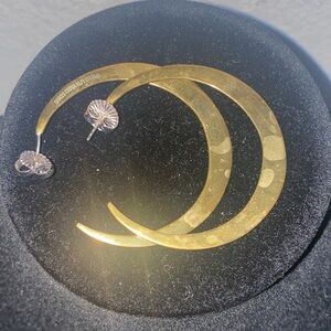 Gold Toned Crescent Earrings by